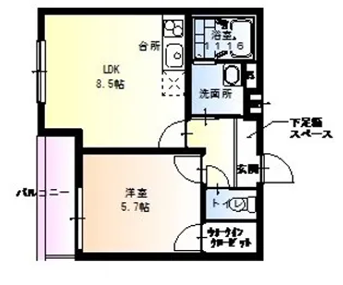 フジパレス西本町Ⅱ番館【2階】の間取り