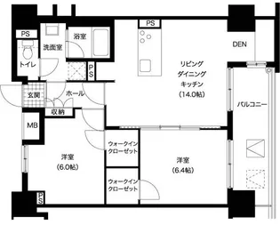 レジディア西新【11階】の間取り