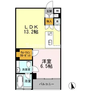 カスタリア目黒長者丸【1階】の間取り