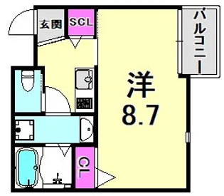 ラ・フォルム西宮北口【1階】の間取り
