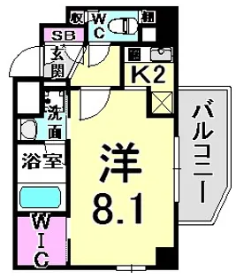 ベルフェリーク新神戸【6階】の間取り