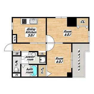 ルミエール四ツ橋【4階】の間取り