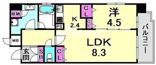 フルール西宮北口【2階】の間取り