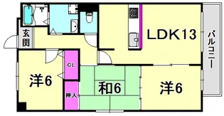 コンコード大市【1階】の間取り