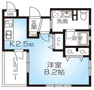 ワコーレヴィータ月見山【2階】の間取り