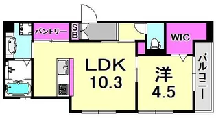 グリューネ塚口【1階】の間取り