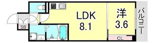 LIVIAZ KOBE LaMer【6階】の間取り