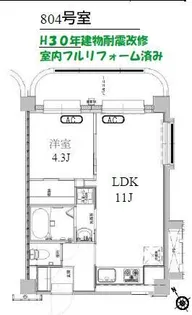 三軒茶屋グリーンマンション【8階】の間取り