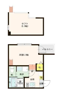 ハーモニーテラス花川【2階】の間取り
