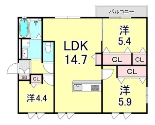 ぺリラ大森【1階】の間取り