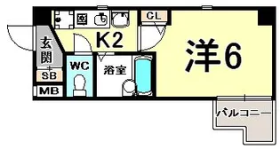 エステムコート神戸・ハーバーランド前【10階】の間取り