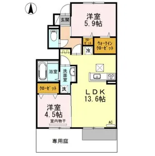 ソレーユ・コート【1階】の間取り