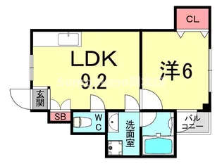 ヴィレッジ・リバー住吉【3階】の間取り