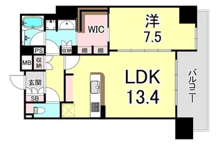 クレヴィア大阪福島【17階】の間取り