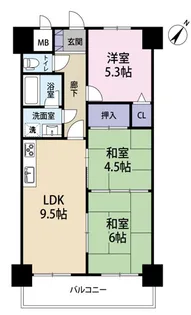 ライオンズマンション神戸明泉寺【1階】の間取り