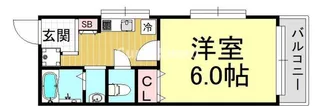ユウワコート天神【2階】の間取り