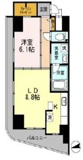 カスタリアタワー肥後橋【11階】の間取り