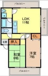 プリメラ緒方【2階】の間取り