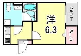 ロワジール宝塚【1階】の間取り