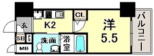エスリード神戸WEST【7階】の間取り