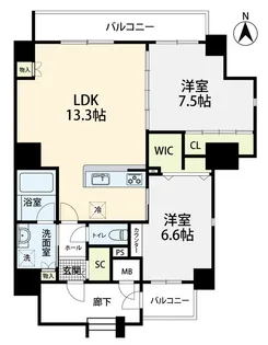 ノア吉塚【10階】の間取り