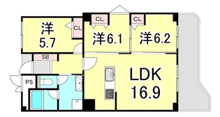 朝日ヶ丘アーバンライフ【7階】の間取り