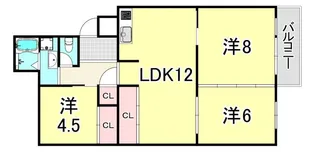 宝塚光明住宅4号棟【4階】の間取り