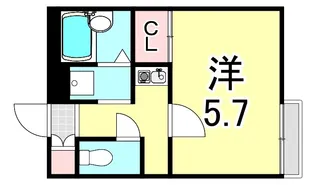 レオパレスコントワール御影石町【2階】の間取り