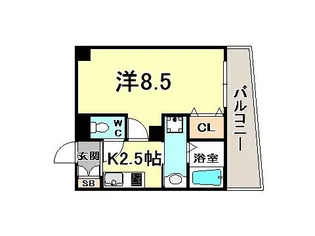 ライジングコート三宮マリーナシティ【10階】の間取り