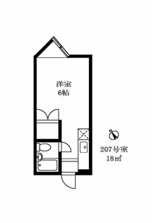 祐天寺グリーンマンション【2階】の間取り