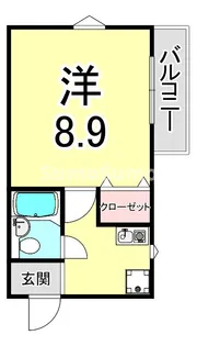 石屋川サンシャイン【3階】の間取り