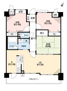 ライオンズガーデン大橋【3階】の間取り
