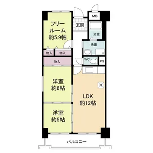 フォレステージュ南堀江【3階】の間取り