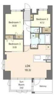 S-RESIDENCE谷町六丁目alo【14階】の間取り