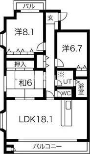 ボスコ薬院【3階】の間取り