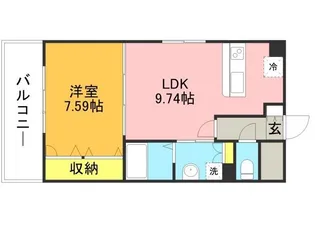 アース・フレンドリー室見駅前【8階】の間取り