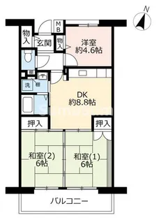 URサンラフレ鳴尾北 13号棟【6階】の間取り
