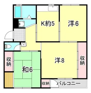 渦ケ森コーポ 6号棟【3階】の間取り