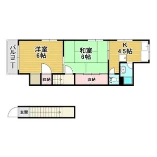 ペディコート神戸会下山【201号室】の間取り