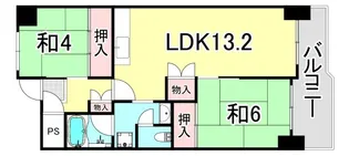 UR武庫川 23号棟【12階】の間取り