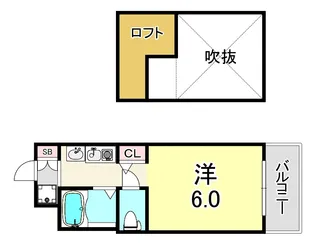 エステムコート大阪・中之島南【4階】の間取り