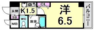 エスリード三宮フラワーロード【13階】の間取り