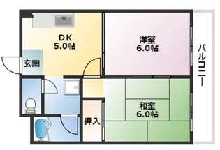 六甲スカイハイツ【4階】の間取り