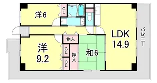 ヴィオレット宝塚【3階】の間取り