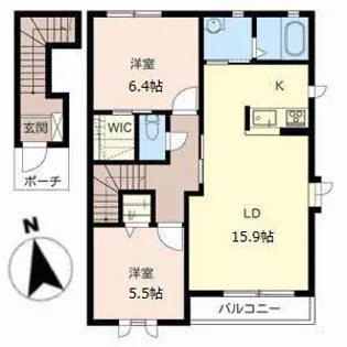 オリゼー芦屋西Dの間取り