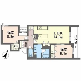 グレイス神戸住吉【2階】の間取り