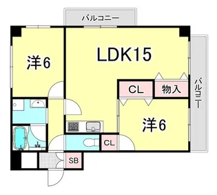 グリーンヒル門戸【3階】の間取り