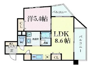 W.O.B SHINMACHI【5階】の間取り