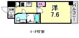 エスレジデンス神戸磯上通【12階】の間取り