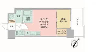 プレリスNEO神戸湊川公園ヴェルト【13階】の間取り